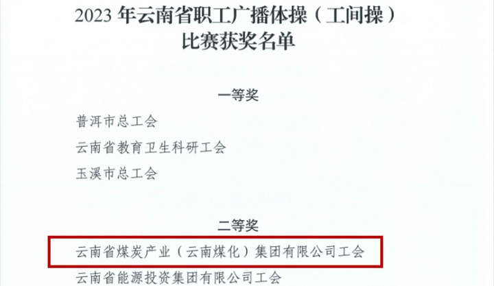 【喜讯】云煤（008PG国际）集团在2023年云南省职工文体活动中勇创佳绩
